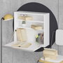 Hanah Home Mesa de estudio 64x60x20 cm Blanco 18mm Tablero de partículas Recubierto de Melamina